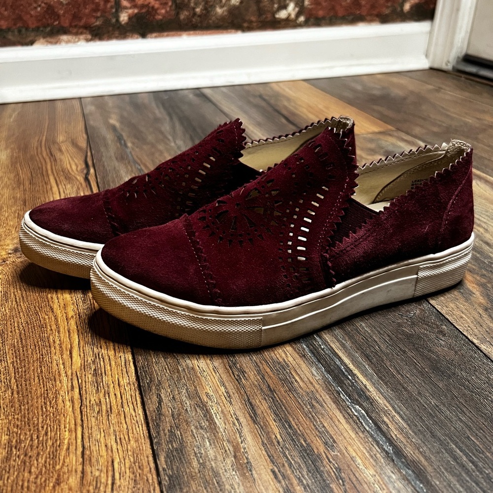 Seychelles | Leather Burgundy Slip Ons - Picture 3 of 5